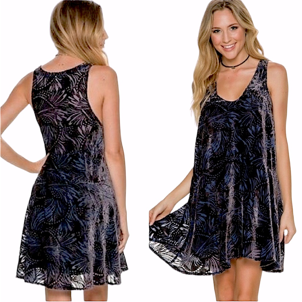 Free People: Ellie Burnout Velvet Dress - Size Medium